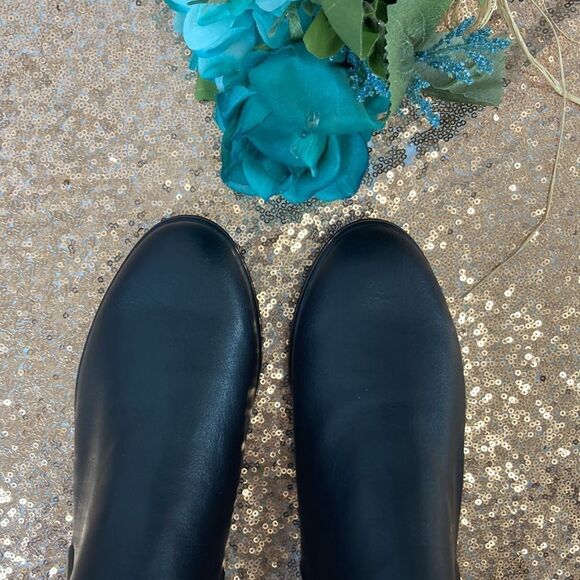 Naturalizer Barita Round Toe Ankle, Black Smooth/Microfiber Booties 7W - Picture 4 of 7